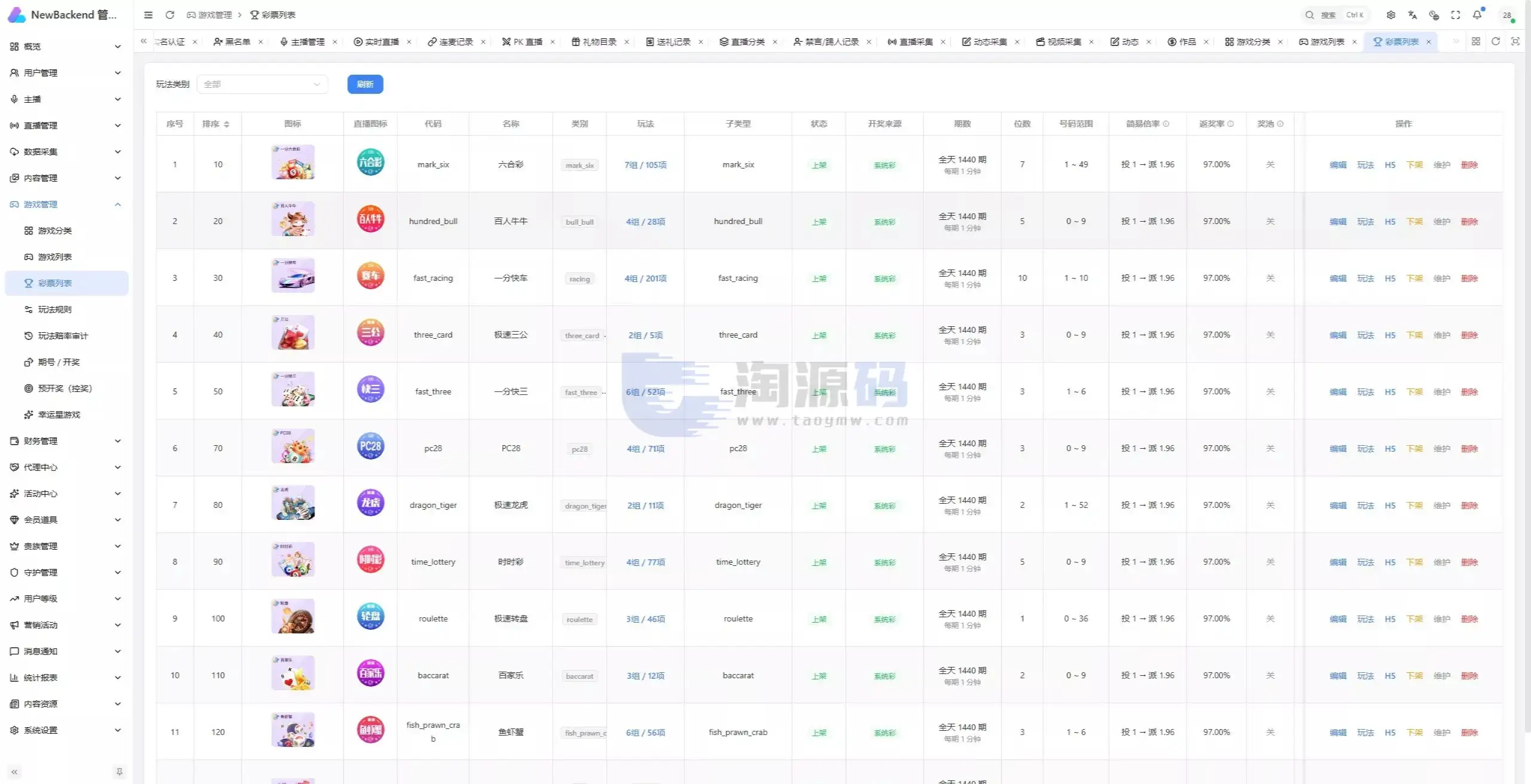 直播带互动功能全新UI彩种系统源码｜Flutter客户端+NestJS后台+Vue管理后台含部署教程带搭建文档