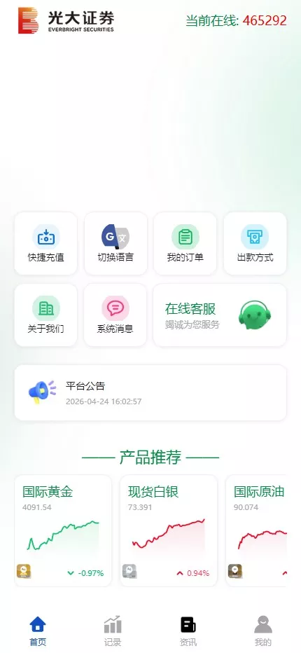 光大证券国际化贵金属交易期货交易系统源码微型盘交易平台快速建站带搭建文档