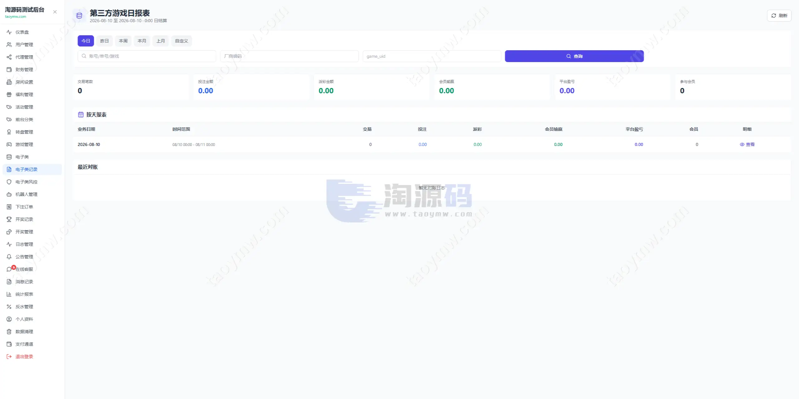 全新新盈彩票综合盘源码｜可控彩票电子游戏平台 | 多功能运营后台·VIP会员活动管理系统