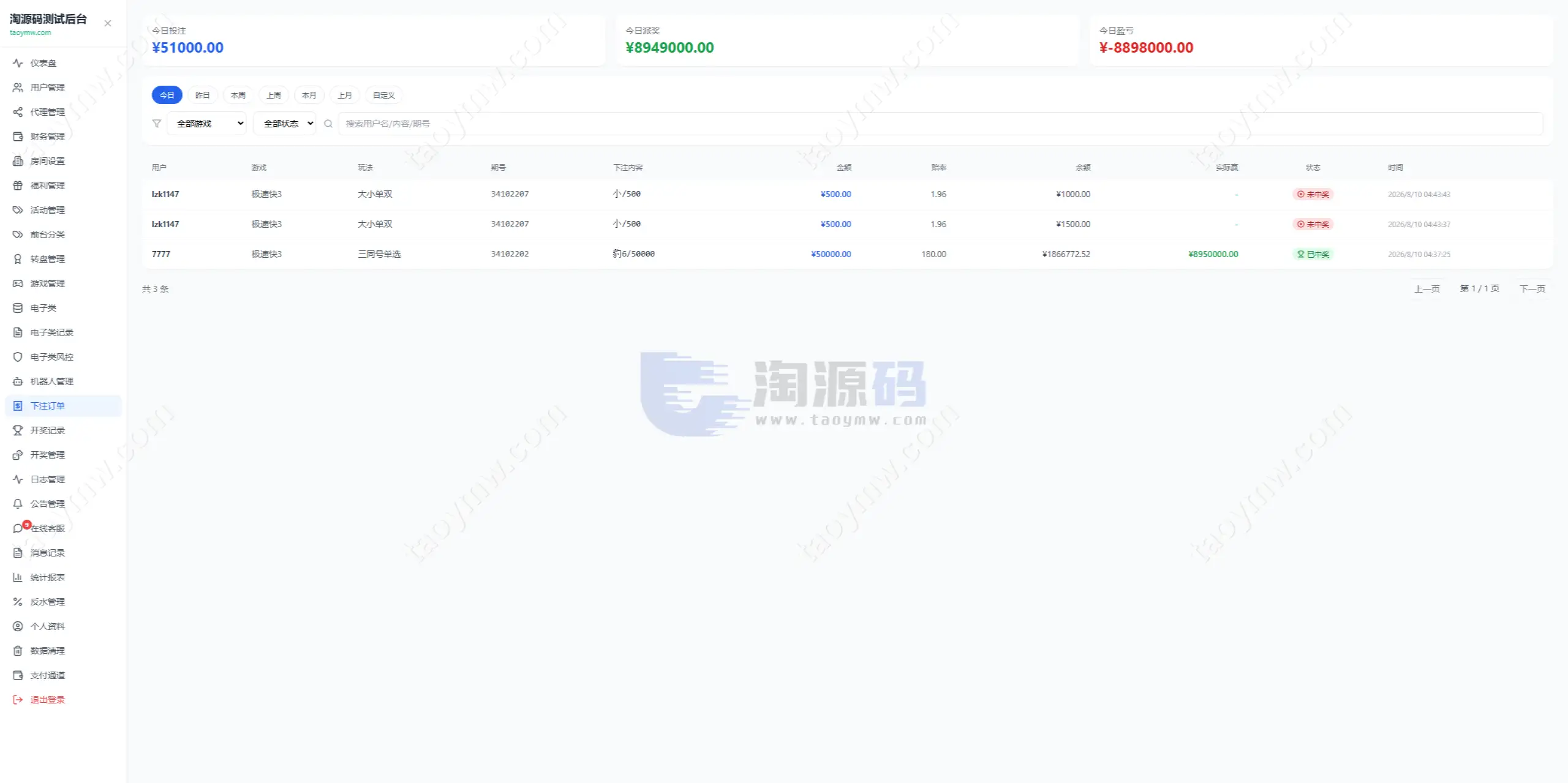 全新新盈彩票综合盘源码｜可控彩票电子游戏平台 | 多功能运营后台·VIP会员活动管理系统